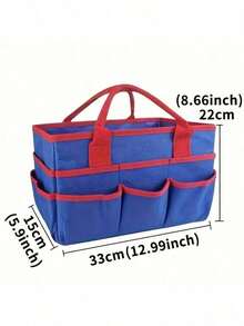 Large Capacity Craft & Sewing Organizer Tote - Expandable, Portable, Multi-Slot Handbag In Black/Blue/Purple