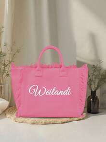 Geantă de umăr personalizată, cu capacitate mare, o geantă de mână pliabilă și casual pentru femei, perfectă pentru plajă, picnic, vacanță și multe altele. Potrivită pentru adolescente, femei și studente, este ideală pentru școală, serviciu, facultate, activități în aer liber, cumpărături, călătorii și ieșiri de zi cu zi.