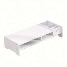 Computer Desktop Monitor Stand Laptop TV Display Screen Riser Shelf White, 49*21*11cm - White - View 10