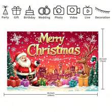 1 قطعة لافتة ديكور خلفية سانتا كلوز وأيل الرنة للاحتفالات الداخلية والخارجية، أعياد الميلاد، احتفالات الذكرى السنوية مع ديكورات جدارية احتفالية بالكريسماس، سهلة الاستخدام، لا تحتاج كهرباء، ديكورات عيد الميلاد - متعدد الألوان - مشاهدة 7