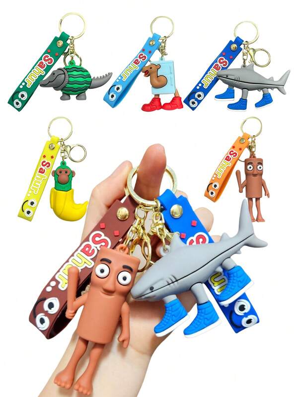 1Pc Italian Brainrot Keychains Tung Tung Tung Sahur Tralalero Tralala Backpack Bag Hanging Pendant Bombardiro Crocodilo Lirili Larila Glorbo Frutto Drillo Decorative Accessories Party Favor Gift Give Away