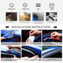 1x Rear Roof Window Spoiler For 2001-2005 Hondas' CIVIC 4DR Factory Style Acrylic Wind Deflector Rain Guard Sunshades Best Car Accessories For New Year 2002 2003 2004 - màu đen - Xem 7