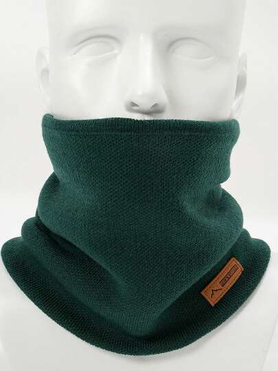 1件纯色保暖内衬围脖，休闲防寒围巾，适合日常佩戴，秋冬季适用