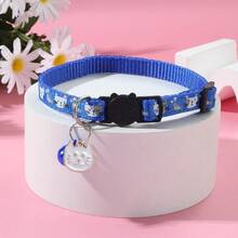 Customized Cat Dog Collar With Free Metal Paw Print Charm - Engraved Name Tag, Cute Kitten Print Adjustable Pet Collar With Bell, Bling Diamond ID Tag Gift For Pet Lovers, Durable Polyester Safety Collar, Anti-Loss Reflective Gear, Playful Animal Design, Easy-Clean Material With Custom Pet Info Engraving - Multicolor - View 14