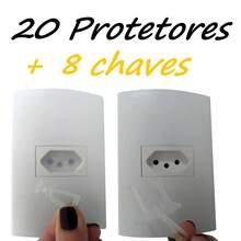 20 unidades Protetor de Tomada com 8 Chavinhas Segurança Bebê - Transparente - Visão 6