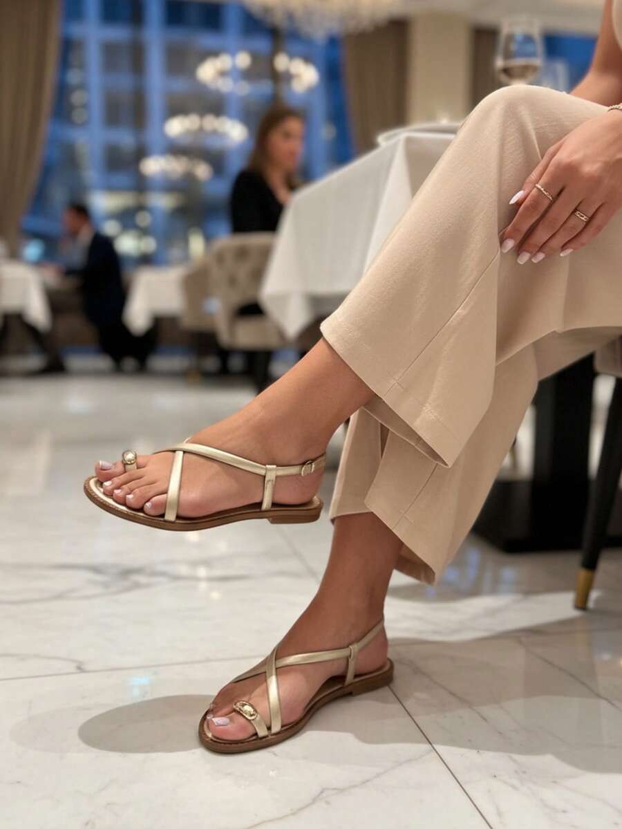 Women's Flat Sandal - Dorado - Ver 1