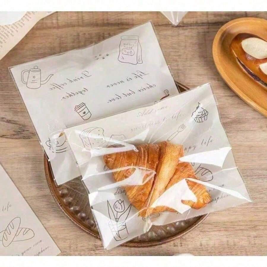 50 Self-Sealing Bread Bags - Perfect For Storing Bread, Croissants, Cookies, Biscuits, Cakes, And More! - Clear - View 1