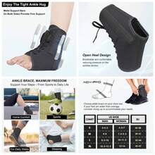 Lace Up Ankle Brace With Metal Side Stabilizers, Adjustable Lace - Up Ankle Braces Men And Women Sprained Foot Support Brace Posterior Tibial Tendonitis Achilles Tendon Injury L