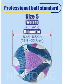 League New No.5 Soccer Balls, High-Quality PU Leather, Seamless Hot Bonding Technology, High Elasticity, Wear Resistance, Easy To Kick, Anti Slip, Explosion-Proof, Adult And Youth Professional Competition Training Football, Free Ball Needle Ball Net - Purple - View 4