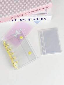 M5 Clear Ring Binder Set, 10pcs Double-Sided Sleeves, Refill Papers, DIY Binder Notebook Set, Seal, Cute Stickers, Otaku Event, Sticker Notebook, Sticker Book, Sticker Bookshelf, Sticker Book Refill, Transparent Sticker Book Binder