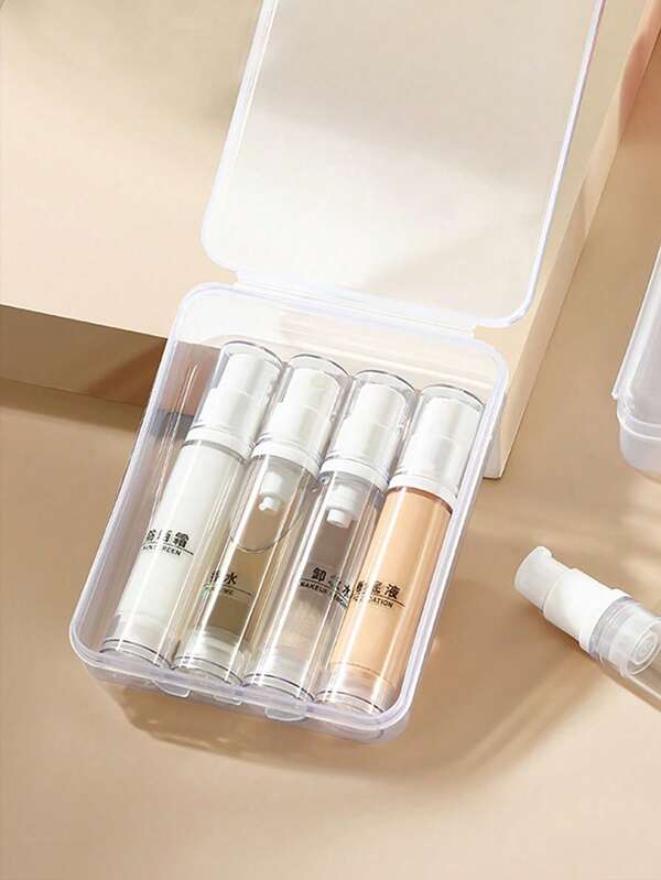 Pump Spray Bottle, Transparent Travel Cosmetic Pump Bottle, Cream Jar, Foundation Bottle, Leak-Proof Travel Lotion Spray Bottle, Travel Refillable Bottle, Multi-Function Essence Vacuum Cosmetic Bottle, Vacuum Pump Bottle, Travel Essentials