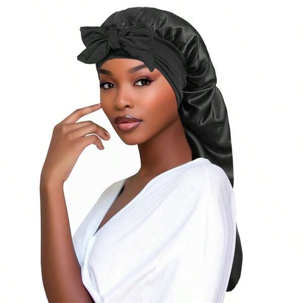 Bonnet en soie pour dormir, bonnets de cheveux en satin, bonnet de nuit en soie à bande élastique douce, enveloppement de cheveux en soie pour cheveux bouclés, serviettes de douche pour salon de beauté, hôtel, sports, articles essentiels pour la maison, serviette, soins de la peau
