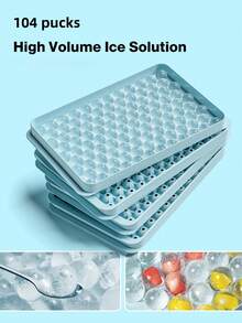 104pcs Mini Ice Cube Tray, Small Pebble Crushed Ice Cube Tray With Lid, Freeze Drinks, Coffee, Juice (0.56 Inch - Blue/Green) - Multicolor - View 1