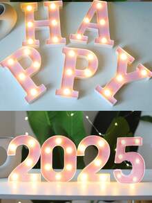 1个16厘米/6.3英寸粉色发光字母灯,电池供电LED字母灯,适用于儿童房装饰、婚礼、生日派对、家居及房间装饰、字母夜灯、BOO装饰灯、圣诞装饰 - 粉色 - 查看 7