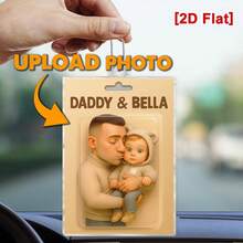 Catygift Trang trí xe hơi Giáng sinh bằng ảnh gia đình theo yêu cầu, đồ trang trí treo xe hơi cá nhân hóa cho cặp đôi hoặc gia đình, quà Giáng sinh cho bố mẹ, đồ trang trí treo xe hơi bằng ảnh độc đáo, tạo không khí ấm áp, làm mới ngôi nhà vào mùa thu, trang trí Giáng sinh, sự hòa thuận gia đình. - Như được hiển thị - Xem 3