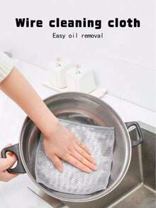 1-20片装超细纤维钢丝绒垫 - 双面厨房清洁刷、多用途钢丝绒擦洗垫、防刮钢丝绒洗碗布、双层钢丝绒洗碗布、双面金属钢丝绒擦拭布、厨房抹布、锅碗瓢盆清洁布、毛巾清洁工具、可重复使用的钢丝绒清洁布 - 多色 - 查看 10