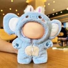 17厘米娃娃衣服，适用于拉布布1代、2代、3代，动物造型娃娃衣服，6.7英寸娃娃衣服的服装配件，带拉链的连帽连体衣，娃娃蓬松换装衣服（不含娃娃） - 彩色 - 查看 3