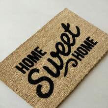 40x60 厘米天然椰棕门垫，采用耐用的 100% PVC 背衬 - 防滑、防尘刷表面 - 18-22 毫米厚耐用垫子，适合室内和室外使用，土耳其制造 - 黑色 - 查看 1