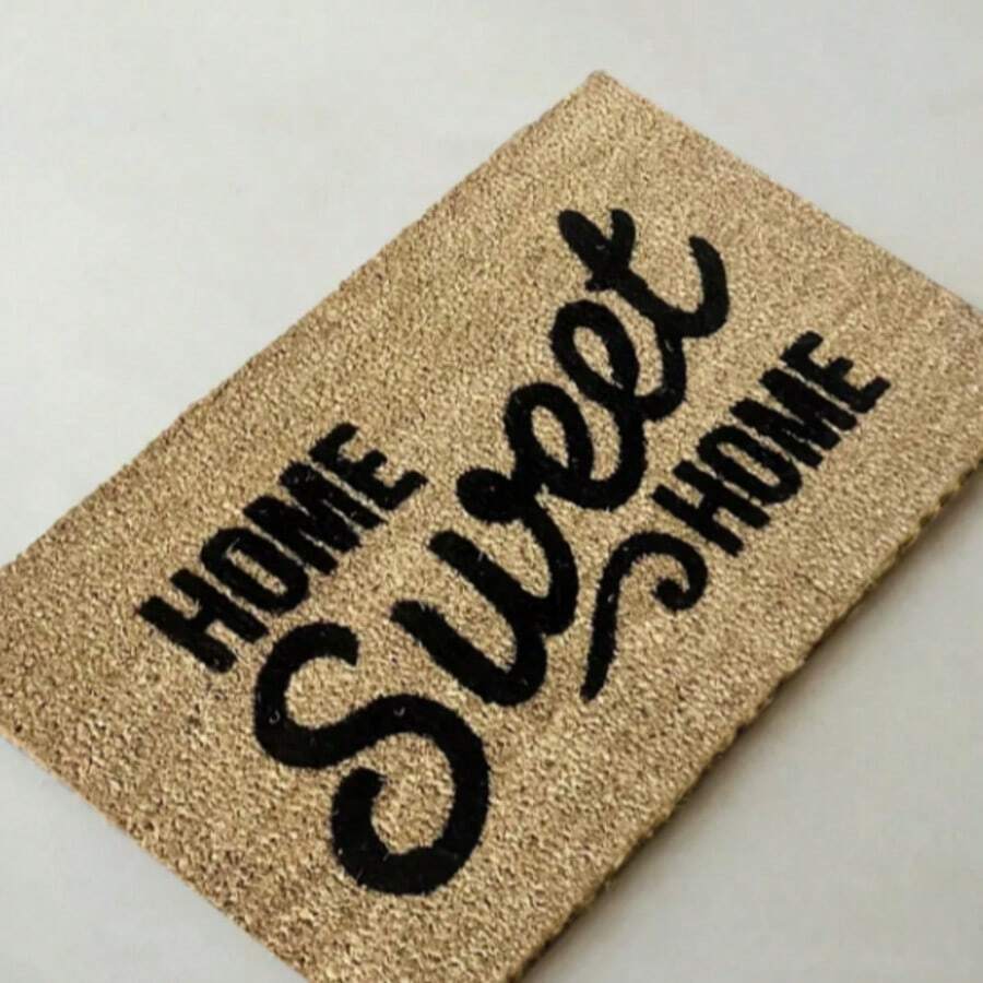 40x60 厘米天然椰棕门垫，采用耐用的 100% PVC 背衬 - 防滑、防尘刷表面 - 18-22 毫米厚耐用垫子，适合室内和室外使用，土耳其制造 - 黑色 - 查看 1