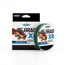 Línea de pesca trenzada de 4 hebras, color verde musgo, material PE, rango de resistencia de 6LB-60LB, empaquetada de forma hermosa, altamente resistente a la abrasión, alta resistencia, ultra suave para pesca con señuelos en agua salada y agua dulce