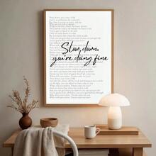 1 件无框“放慢脚步，你做得很好”维也纳歌词海报音乐墙艺术帆布印刷简约印刷引言励志时尚画作适用于宿舍、客厅、卧室、现代家居装饰 - 彩色 - 查看 1