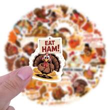 55 PIEZAS Pegatinas de Pavo de Acción de Gracias, Pegatinas Estéticas para Scrapbooking, Diario, Parachoques, Monopatín, Botella de Agua, Dibujos Animados, Casco de , Pegatinas y Calcomanías para Coche