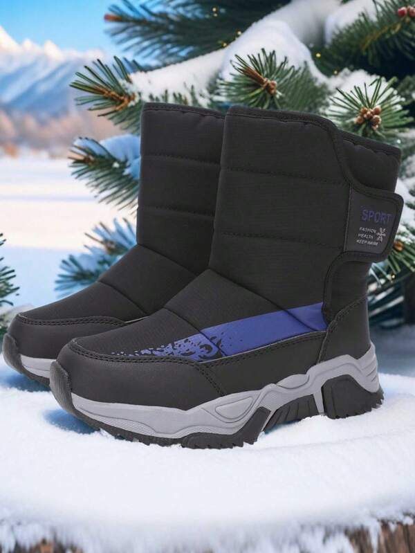 AFBB Children's Snow Boots, Warm Winter Snow Shoes For Boys, Waterproof And Anti-Slip For Teenagers, Thick Plush Boots For Girls And Girl, Outdoor Warm Shoes For Boy, Suitable For Cold Weather, Walking, Camping, Hiking And Skiing. The Hook-And-Loop Side Opening Makes These Snow Boots Easier To Put On And Take Off. The Textured Outsole Provides Anti-Slip Traction.