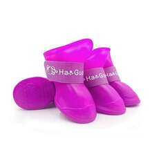 4pcs/Set S/M/L/XL/XXL Cat & Dog Outdoor Ankle Boots, Pet Waterproof Rain Shoes, Non-Slip Rubber Boots, Pet Accessories, Pet Waterproof Shoes, Soft Bottom Won't Fall Off Dog Paw Covers, Pet Warm Shoes For Autumn/Winter - Multicolor - View 34