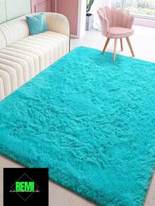 Luxury Shaggy Rug For Living Room Or Bedroom 2.00 X 1.40 - 薄荷藍 - 查看 3
