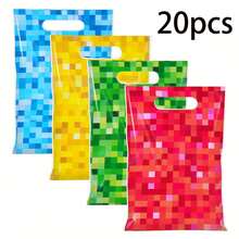 10/20/50 buc Pungi cadou pentru petrecere de ziua de naștere cu tema Pixel, Pungi cadou colorate pentru petrecere Miner Pixel, Pungi de ambalare cadou pentru petrecere de ziua de naștere cu tema Pixel, Decorațiuni pentru petrecere de ziua de naștere cu tema jocuri video - roșu - Vizualizare 6