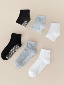 6 đôi tất chống trượt cho trẻ em, phù hợp cho trẻ từ 1-16 tuổi, dùng được quanh năm, có thể dùng làm tất đi bộ, tất tập yoga và tất chơi trampoline cho trẻ em, dành cho cả bé trai và bé gái. - Nhiều màu - Xem 3