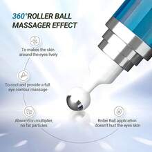 DOU KOU Eye Cream, Eye Serum, Collagen, Hyaluronic Acid & 10 Peptide Complex, Retinal Niacinamide Correction For Visibly Reduces Puffy Eye Bags Fine Lines Dark Circles Wrinkles, Crow's Feet Instantly, Anti Aging Wrinkle Remover For Face, 360° Roller Massage Ball, Airplane Travel Essentials, Travel Size Toiletries, 0.5 Fl. Oz, 15ml