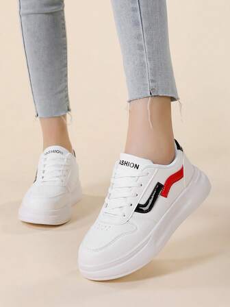 Breathable & Comfortable Outdoor Walking Shoes, Casual Lightweight Fashionable Thick-Soled Sneakers For Teenagers