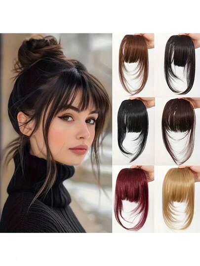 Synthetic Wig Cartoon Bangs Female Elegant Small Face Simulation Natural Forehead Broken Bangs Wig, Claw Clips, Hair Claws, Hair Slide, Hair Barrettes, Hair Accessories, Hair Accessories For Women, Hair Extension, Hair Piece