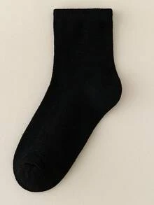 10 Pairs Solid Color Breathable Moisture-Wicking Sports Socks, Spring/Summer - Black - View 3