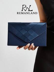 REMANLAND Elegante bolso de hombro de mujer a cuadros, elegante bolso de mano azul marino, bolso de fiesta de mujer, adecuado para fiestas, bodas, galas y otras ocasiones de mujer, una opción ideal para chicas y mujeres de fiesta, también el mejor regalo para mujeres