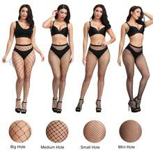 1-4双装女士高腰印花渔网袜，吊带连裤袜及大腿袜，黑色圣诞礼物 - 常規款 - 查看 3