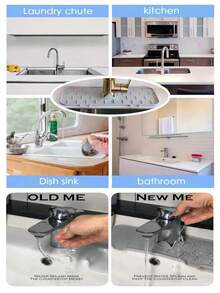 1pc Faucet Drain Mat Sink Splash Pad Silicone Drain Mat Sink Table Hand Washing Water Pad Silicone Waterproof Mat Silicone Drying Mat,Non-Slip Kitchen Mats For Sink Side, Natural And Hygienic Kitchen Essential For Home And Kitchen Room Decor, Part Of Your Cozy Fall& Winter Styles And Christmas Decorations