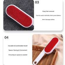1-Piece Handheld Double-Sided Static Brush - For Cleaning Lint, Dust & Hair From Clothes, Carpets & Sofas | Ergonomic Design | Red & White Fabric