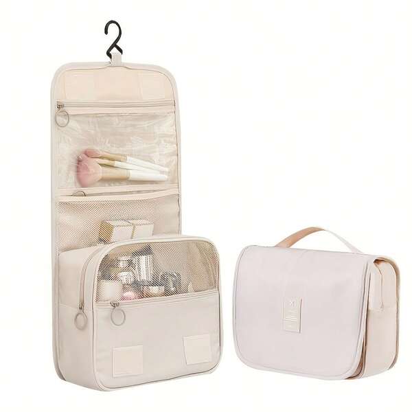 Portable Cosmetic Bag - Large Capacity, Lightweight, Foldable Toiletries Storage Bag, Equipped With Twill Hooks And Zippers, Is An Ideal Gift For Valentine's Day Or Women's Day Christmas Halloween Gifts