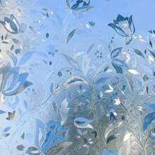 1 Roll Decorative Colored Glass Window Film, Privacy Window Cling, Sun Blocking Window Sticker, Static Cling Frosted Window Decal, Rainbow Tulip Design For Home Use