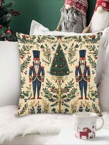 1pc Christmas Nutcracker Table Runner, Christmas Decor Table Runner, Christmas Linen-Like Table Runner, Table Runner, Table Runner, 1pc Table Runner, 4pcs Placemats, 1pc Pillow Cover, 3 Products Available, Seasonal Home Decor Indoor/Outdoor Party Supplies, Winter Home Decor, Christmas Decoration, Christmas Room Decor, Christmas Party Decoration