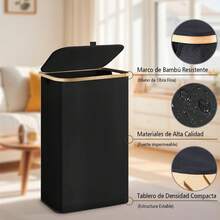 Cesto De Ropa Sucia 110L Plegable Cesta de Lavandería con Tapa y Bolsaíble, Portátil Organizador Canasto Bote de Almacenamiento para Dormitorio y Baño, Negro LOIU - 165L-Azul marino - Ver 3