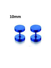 1 件不锈钢圆盘杠铃耳环，男女通用，适合日常佩戴