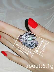 Anillo de circonita cúbica elegante, regalo de joyería para mujeres en el Día de San Valentín, aniversario, fiesta