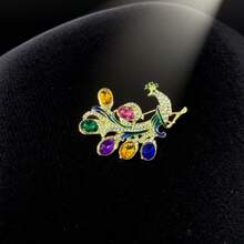 1 Stück Vintage Mode Pfau Brosche, Vintage Mode farbiger Strass Pfau Brosche, Zinklegierung Mode Tier Design, kreatives, lustiges Accessoire für den täglichen Gebrauch und als Geschenk, perfekt für den Valentinstag - geeignet für alle Jahreszeiten