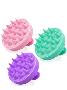 2/3 件头皮按摩器头发生长，男女成人，头皮清洗器洗发刷，硅胶发刷，头发按摩器头皮深层清洁去屑，头皮按摩工具。 - 彩色 - 查看 2