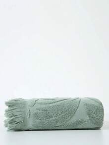 1pc Lightweight Bath Towel, Green Leaf Jacquard Pattern, Rectangular 70*140cm For Adults Swimming Bathing Wrap, Or 34*74cm Hand Towel, 34*34cm Handkerchief, Quick Dry Absorbent Soft For Bathroom, Kitchen, Travel, Holiday Gift, Gym, Beach, Hotel, Salon, Outdoor Shower Towels For Beauty Salon, Hotel Sports,Home Essentials, Towel, Skin Care Bath Towel Sheet