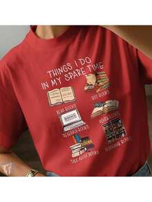 Literary Geek T-Shirt | Creative Fashion For Book And Reading Lovers - 紅色 - 查看 1