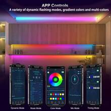 3.3ft - 65.6ft LED Strip Lights, 2 Control Modes: 44-Key Remote & Bluetooth Smart Phone App, Music Sync RGB LED Tape Lights With Remote, Suitable For Bedroom, Room, Home Decor, Party, Holiday